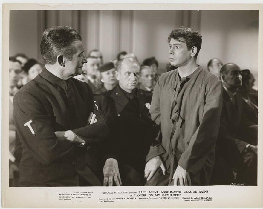 Claude Rains and Paul Muni in Angel on My Shoulder (1946)