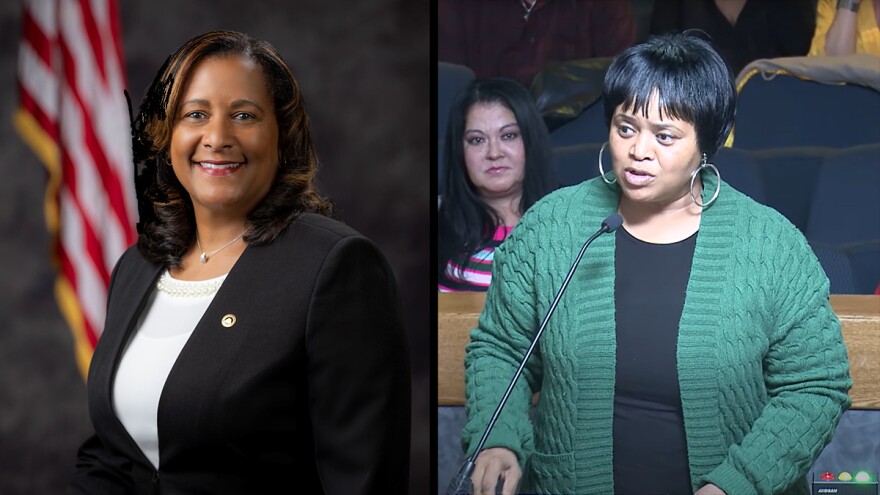 (Courtesy of City of Portsmouth) Tonya Chapman (left) was fired Tuesday as city manager. Former top city official Mimi Terry was hired as her interim replacement.