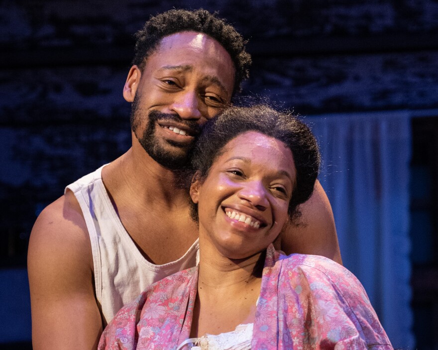 Gabriel D. Lawrence (left) and Myxolydia Tyler in Everyman Theatre's production of "Berta, Berta"