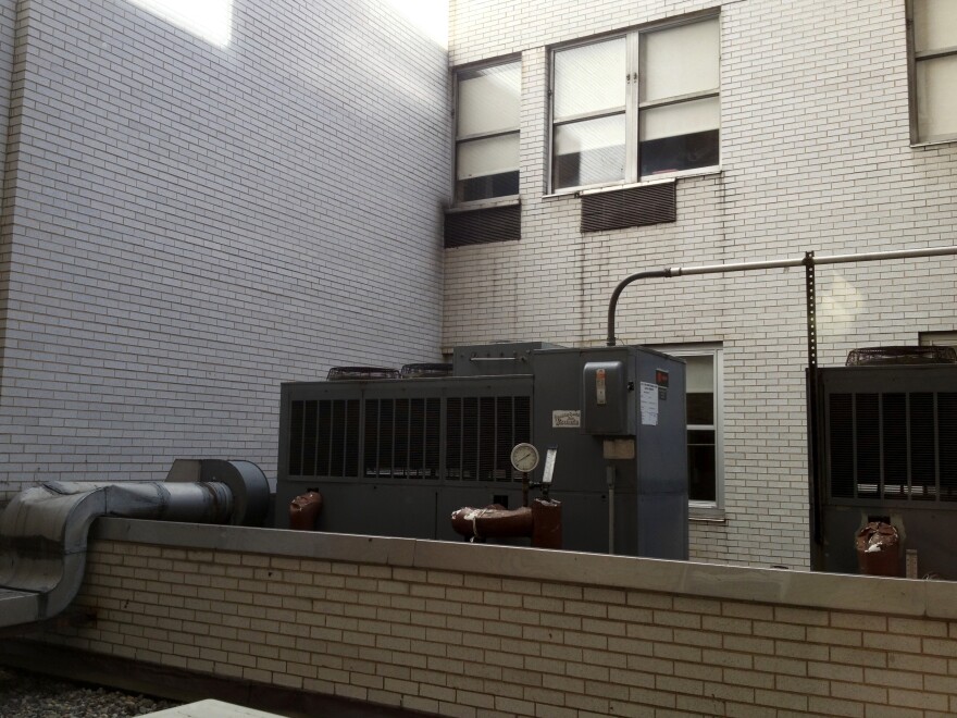 The view from Clark's last regular hospital room at Beth Israel Medical Center in New York City. (Photo from the book <em>Empty Mansions</em>)