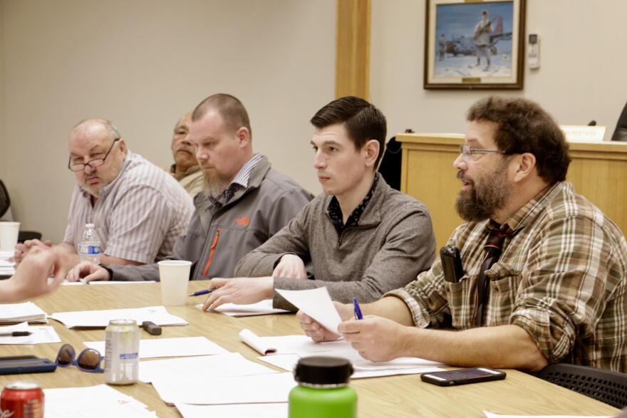Members of the Alcohol Task Force meeting on Tuesday, May 15, 2018