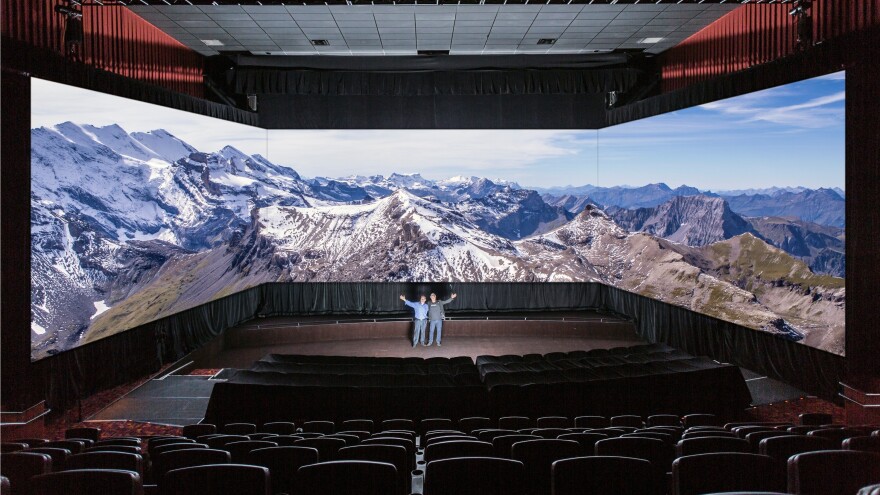 This panoramic theater from Barco, Inc. is another way technology companies hope to enhance the experience for moviegoers.