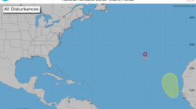 Current NOAA map showing the quiet Atlantic on Sept. 22, 2026.