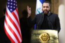 FILE - El Salvador's President Nayib Bukele speaks at the National Palace as he hosts a meeting with U.S. congresspeople in San Salvador, El Salvador, Jan. 19, 2026. (AP Photo/Salvador Melendez, File)