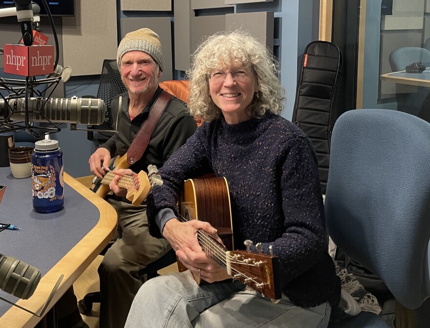 Cosy Sheridan and Charlie Koch in the studio at NHPR.