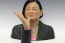Sculptor of U.S. Sen. Mazie Hirono signing in American Sign Language.