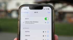 available wifi networks are shown on an iPhone screen