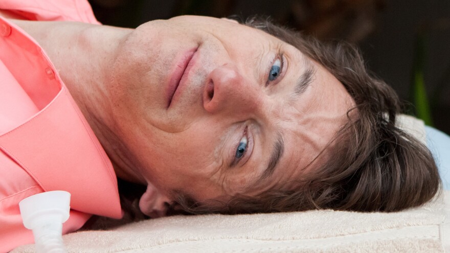 John Hawkes plays Mark O'Brien, a man who spends most of his life in an iron lung after suffering from polio, in<em> The Sessions</em>.