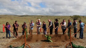 Elected officials and the Department of Water Supply hold a ground breaking ceremony for the Lālāmilo 10-Million-Gallon Reservoir Project on December 7, 2023.