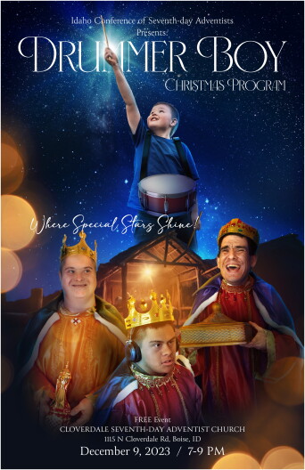 A poster for the "Special Stars" Drummer Boy Christmas program.