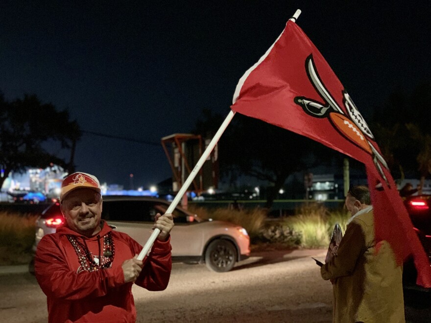 Rob Palmer drove from Clearwater to Tampa to celebrate the Bucs' Super Bowl victory.