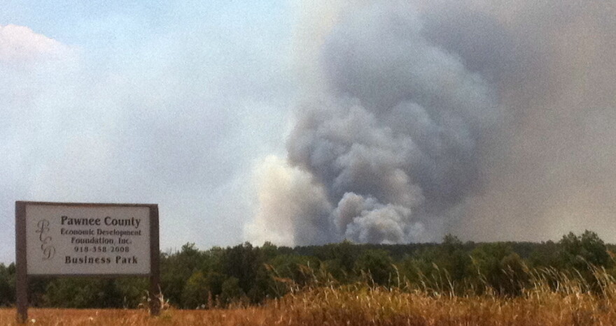 View of wildfire from about seven miles away.