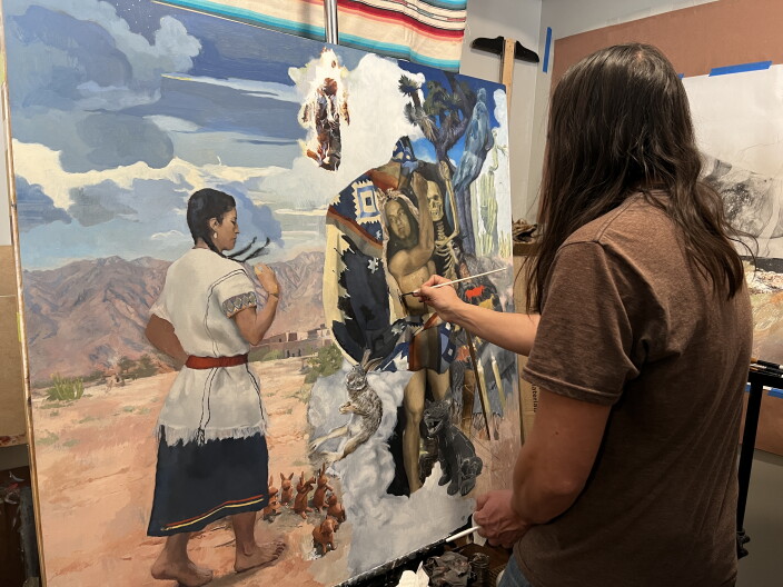 Lupe Galvan painting