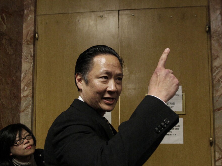 San Francisco Public Defender Jeff Adachi, who died in February, is seen here in 2012. A freelance journalist says his home and office were raided by San Francisco police after he refused to name the source who leaked a police report concerning Adachi's death.
