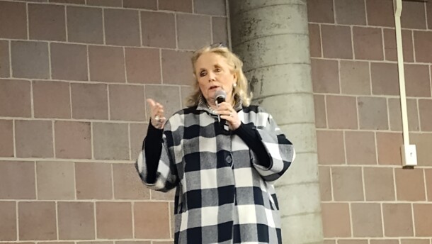 U.S. Rep. Debbie Dingell speaks at an Ypsilanti Township town hall on January 28, 2026.