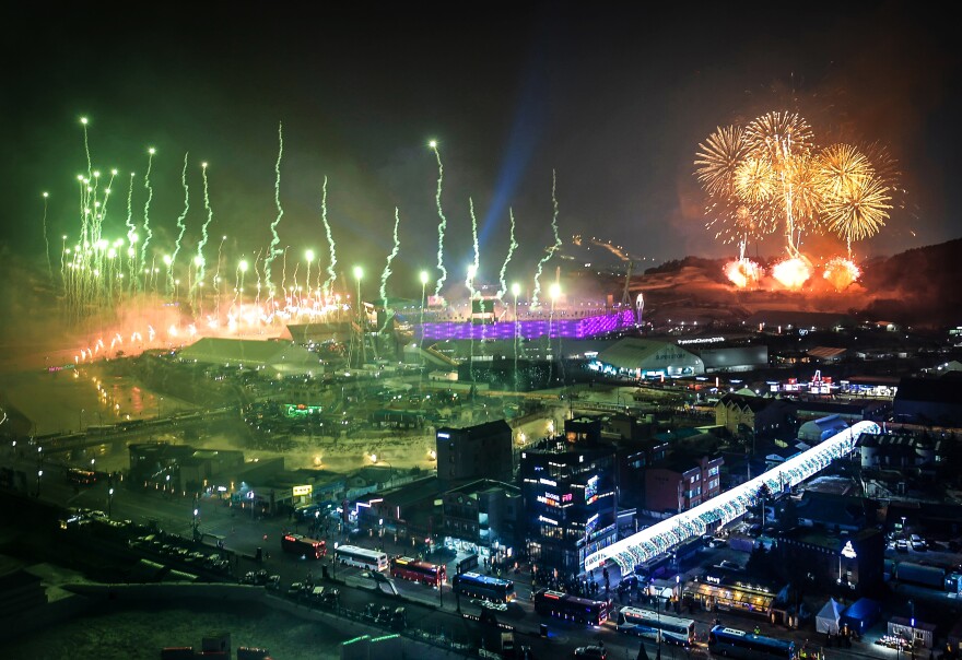 Some 20,000 fireworks were set off during the opening ceremony at the Pyeongchang Stadium.