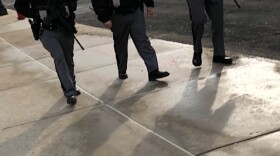 Police on patrol outside the state Capitol Friday January 15, 2021