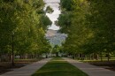 Tree cover on the east side of Salt Lake City is much denser than on the city's west side. Liberty Park is one of many shaded urban oases to the east of the I-15 dividing line.