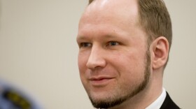 Anders Behring Breivik in court today.