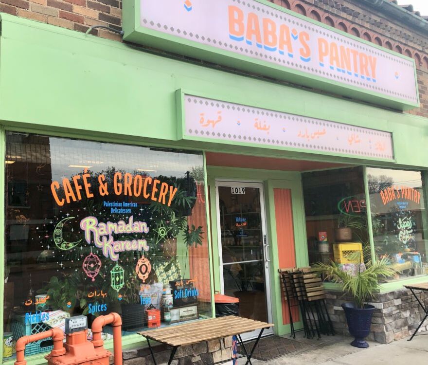 Exterior view of Baba's Pantry near Troost Ave.