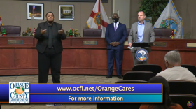 Danny Banks speaks during an Orange County media briefing. Photo: Orange TV screengrab