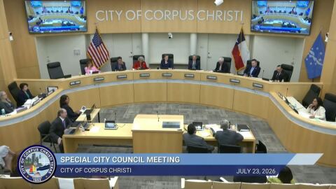 Corpus Christi Mayor Paulette Guajardo (right) answers questions from attorney Doug Allison on July 23. The removal hearing for the mayor continues Thursday and Friday.