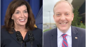 Gov. Kathy Hochul, left, and Rep. Lee Zeldin are facing off in the New York governor's race. (Hochul: New York NOW / Zeldin: WXXI File Photo)