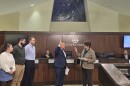 Bryan Suddith being sworn into office by former Kettering Mayor Peggy Lehner