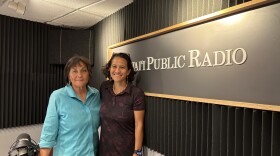 Kapua‘ala Sproat, professor at the William S. Richardson School of Law, right, with HPR's Catherine Cruz.