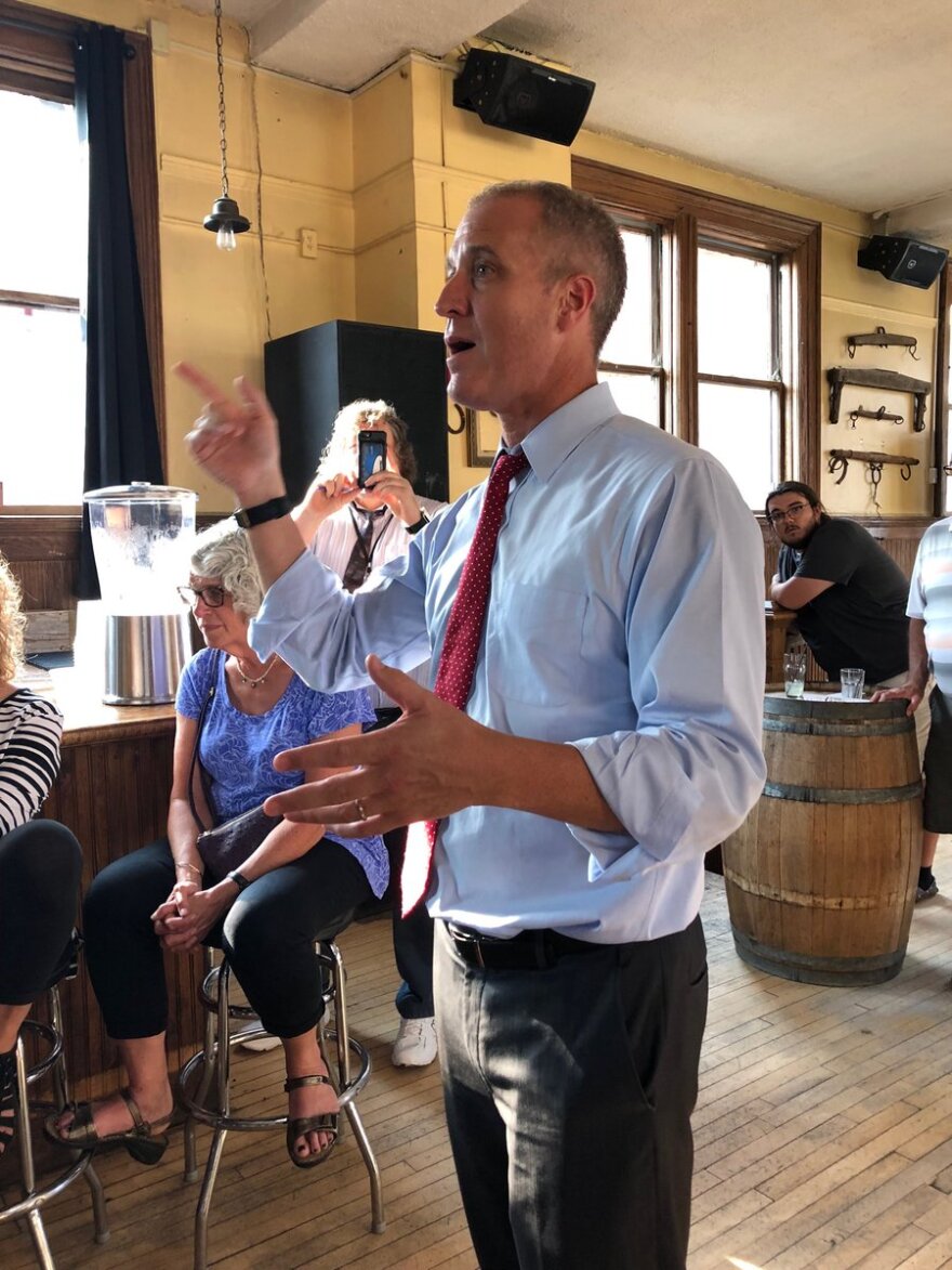 Hudson Valley Congressman Sean Patrick Maloney, who is running for Attorney General in the Democratic primary, spoke to voters at City Beer Hall in Albany August 16, during an informal town hall meeting. 