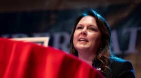 Danielle Bethell answers a question during the 2026 Oregon Republican Gubernatorial Debate at NW Events in Hillsboro, Ore., on April 16, 2026.