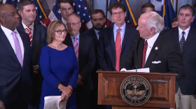 People at podium