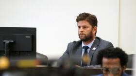 State Rep. Ryan Spain, R-Peoria, is pictured at the Joint Committee on Administrative Rules hearing Tuesday in Springfield. The committee objected to proposed permanent rules governing the state’s assault weapons ban, although the ban and registration requirement remains in place.