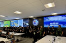 Maui Emergency Management Agency staff, led by administrator Amos Lonokailua-Hewett pictured at the podium, gathered on July 24 for a blessing of the new Emergency Operations Center that will open next month.