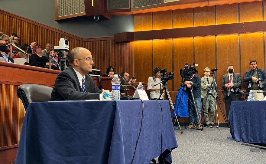 Judge Hector LaSalle at his state Senate confirmation hearing on Jan. 18, 2023.