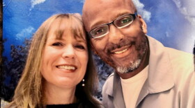  Christopher Dunn and his wife Kira, shown here in December photo inside the Southwest Correctional Center. 