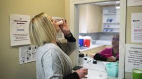 Ashley Gardner, 34, takes a dose of methadone at Counseling Solutions of Chatsworth, Ga. (Kevin D. Liles/AP)