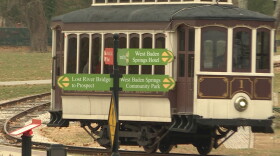 The trolley runs between the French Lick Springs Hotel and the West Baden Springs Hotel.