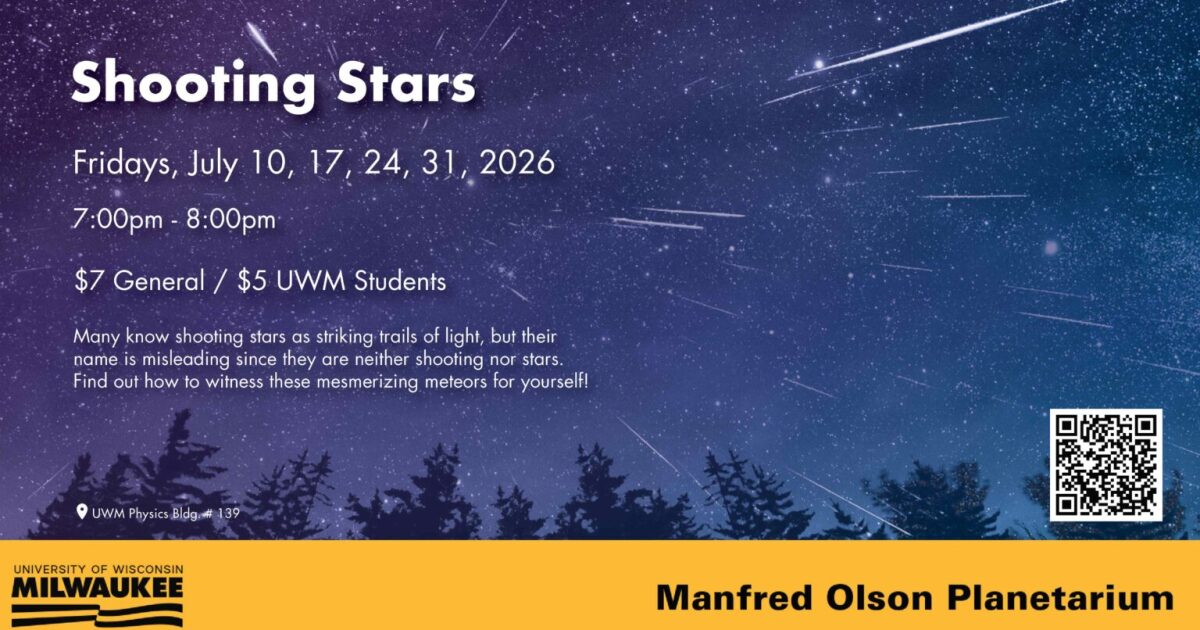 Learn about meteors at Manfred Olson Planetarium's July 'Shooting Stars' program