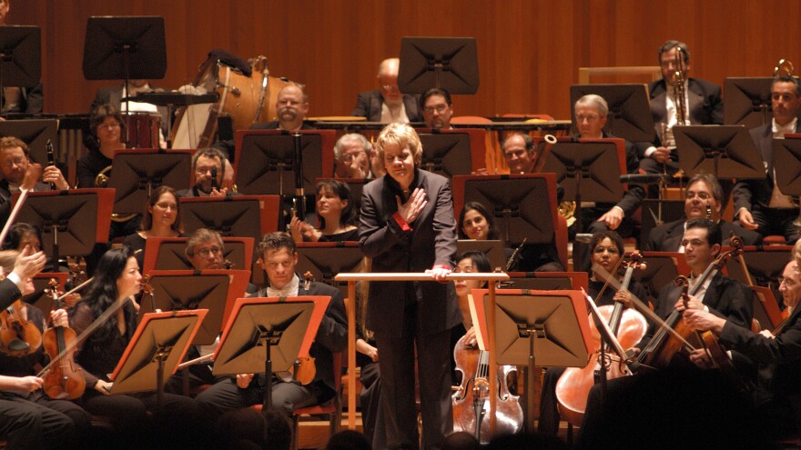 Conductor Marin Alsop, at a performance with the Baltimore Symphony Orchestra in 2006, just before she became the BSO's music director. She's leaving the organization after 14 years.