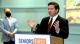 Gov. Ron DeSantis announced the drive-thru site in The Villages would become permanent. Image: Video by The Florida Channel