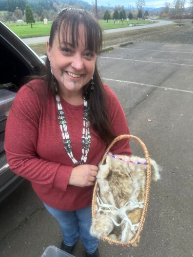 Grand Ronde Tribal Member and traditional basket weaver, Stephanie Craig