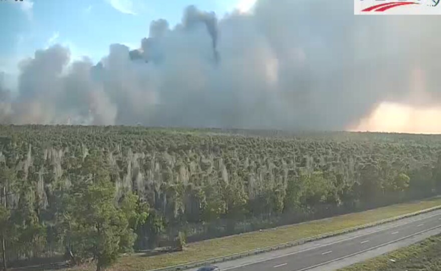Smoke from fire in Picayune Strand State Forest in Collier County.