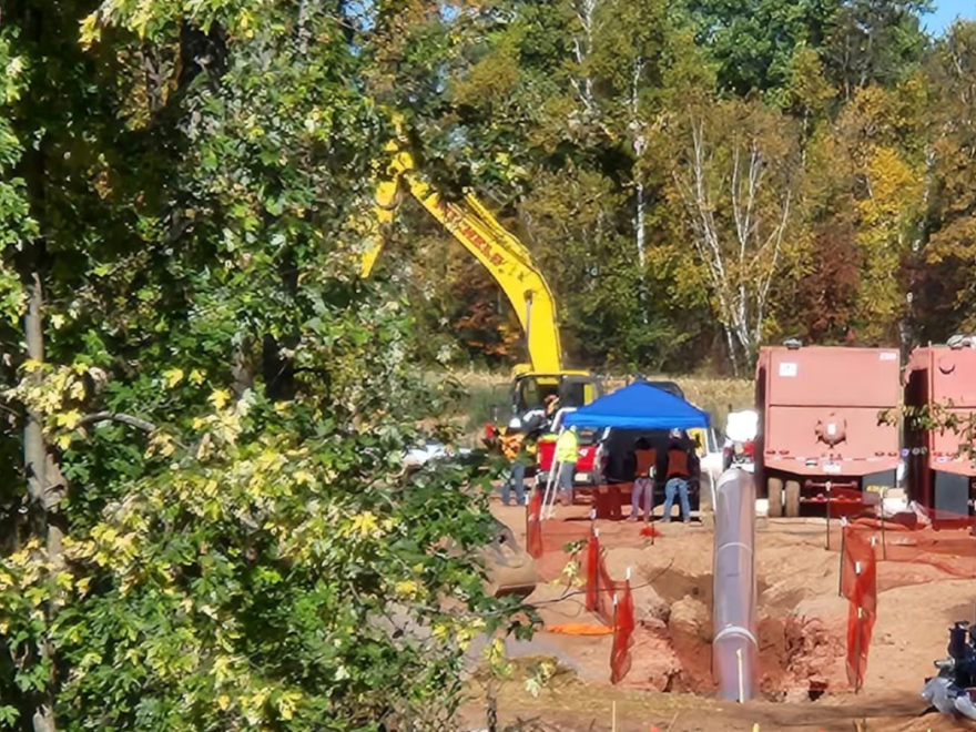 Earth-moving machinery at the Marengo River 