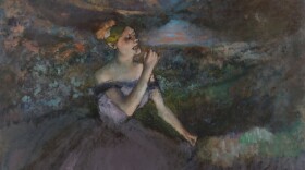 "Dancer with Bouquets" by Edgar Degas is an oil painting being restored at the Chrysler Museum