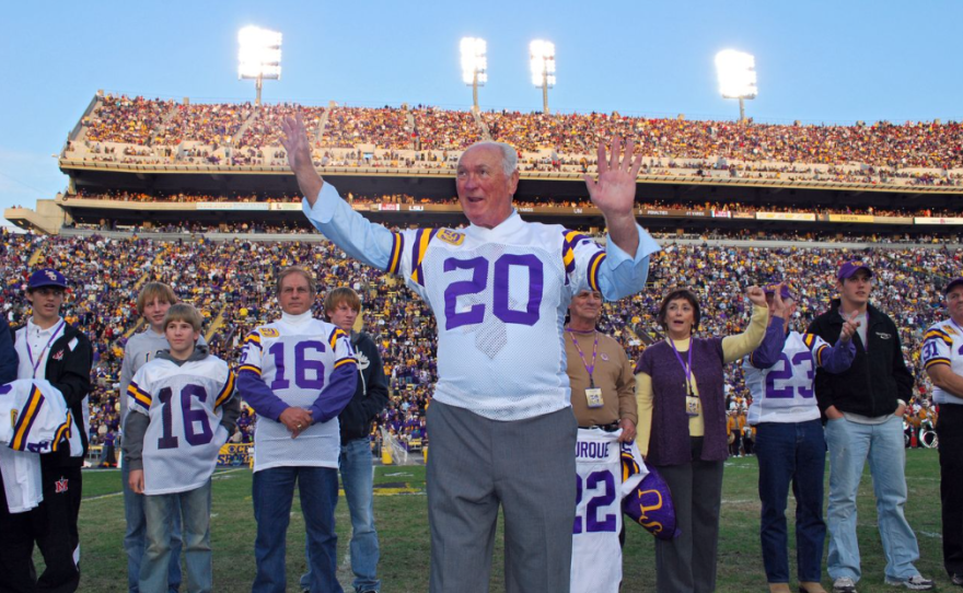 Billy Cannon and teammates in Tiger Stadium in October 2008 – 50 th Anniversary of LSU’s first National Championship