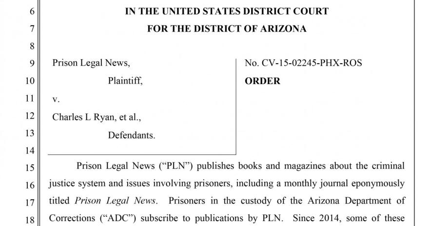 Arizona Prison Policy ruling