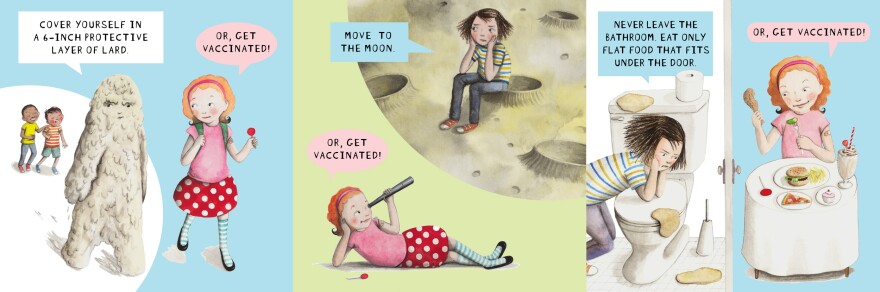 In the end she decides that a measles shot won't be so bad.