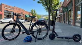 e-bike and e-scooter with safety helmet