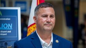 Congressman Darren Soto, the Democrat representing Florida’s ninth congressional district, waits to give remarks at Orlando International Airport on Friday, May 29, 2026. Soto is running for reelection this year in a redrawn district that’s bigger, whiter, more rural, and more Republican.